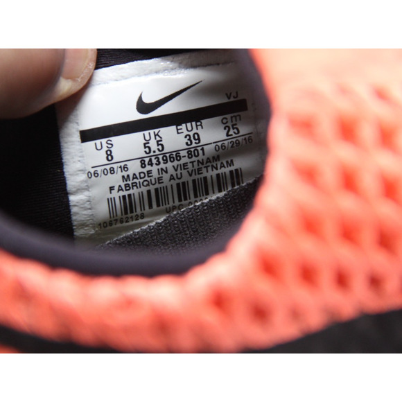 Auth NIKE Free Connect Shoes Womens Sz 8 Coral Black Chemical Fiber 843966-801 - Picture 7 of 7